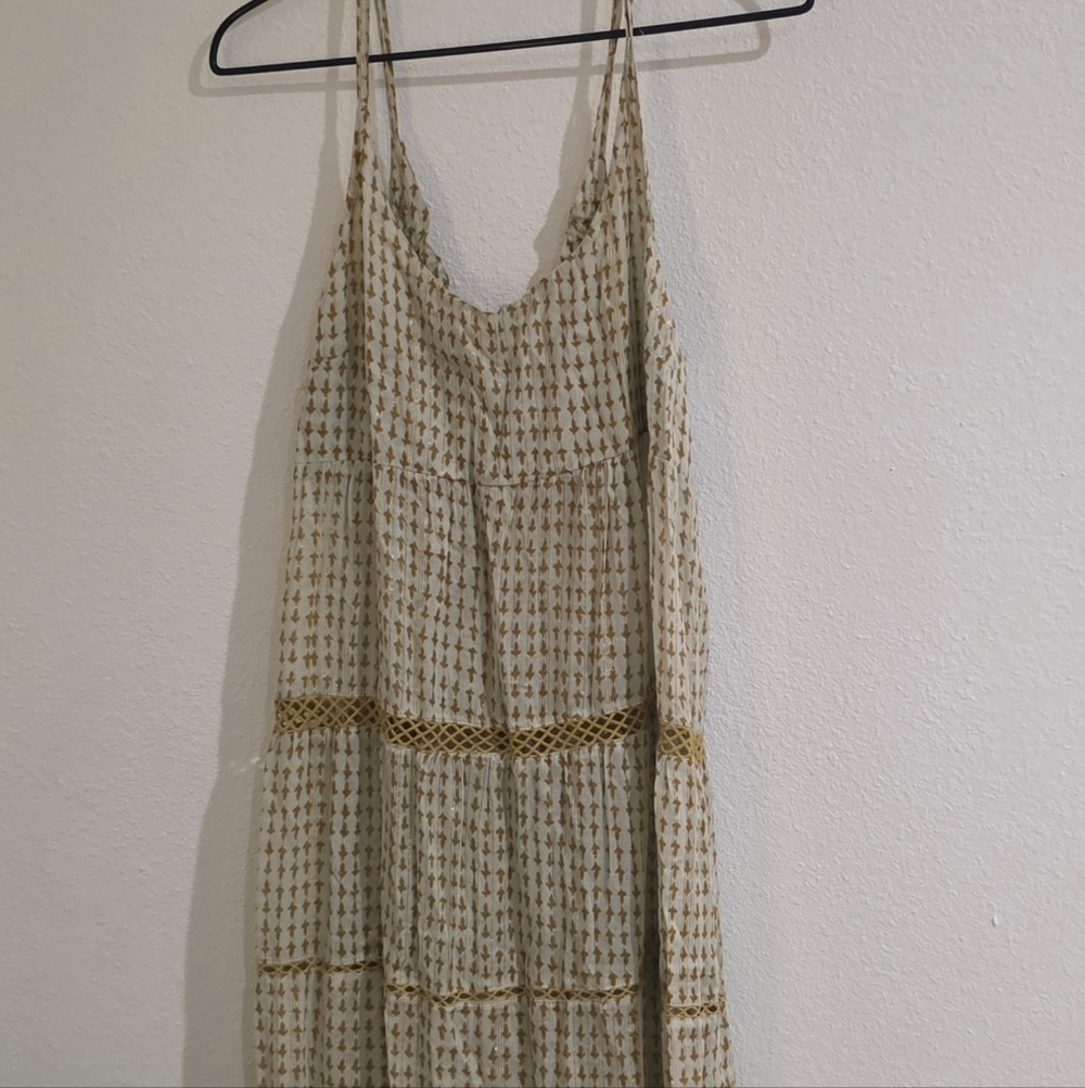 Free People Cream and Gold Maxi Dress